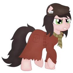 Size: 3708x3674 | Tagged: safe, artist:soulakai41, derpibooru import, ponified, pony, clothes, fallout, fallout 4, piper wright, simple background, solo, transparent background