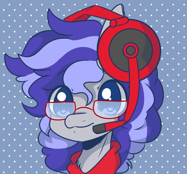 Size: 1123x1045 | Tagged: adorkable, artist:larae, bandana, bust, cute, derpibooru import, dork, gaming headphones, glasses, headphones, oc, oc:cinnabyte, portrait, safe, solo