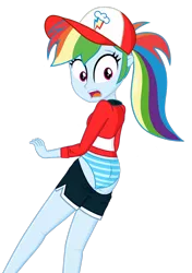 Size: 1200x1700 | Tagged: suggestive, artist:daarkenn, derpibooru import, rainbow dash, equestria girls, blue underwear, clothes, female, panties, simple background, solo, solo female, striped underwear, transparent background, underwear, wardrobe malfunction