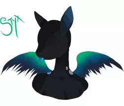 Size: 700x600 | Tagged: safe, artist:lavvythejackalope, derpibooru import, oc, oc:styx, unofficial characters only, bust, eyeless pony, simple background, solo, spread wings, tongue out, white background, wings