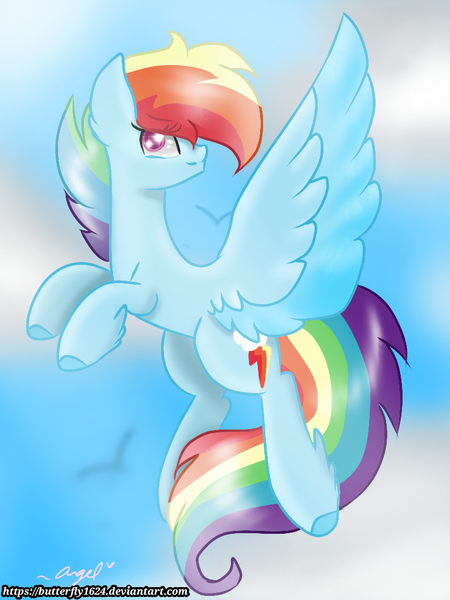 Size: 768x1024 | Tagged: safe, artist:butterfly1624, derpibooru import, rainbow dash, pegasus, pony, leak, spoiler:g5, female, g5, mare, rainbow dash (g5), redesign