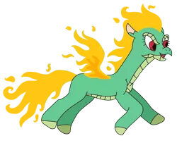 Size: 2207x1791 | Tagged: artist:supahdonarudo, community related, derpibooru import, dragon, flying, hybrid, longma, mane of fire, open mouth, safe, simple background, them's fightin' herds, tianhuo, transparent background