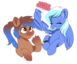 Size: 2436x2028 | Tagged: safe, artist:beashay, derpibooru import, oc, oc:heart sketch, oc:starlight starbright, pegasus, pony, unicorn, bouquet, female, flower, lesbian, mare, oc x oc, shipping