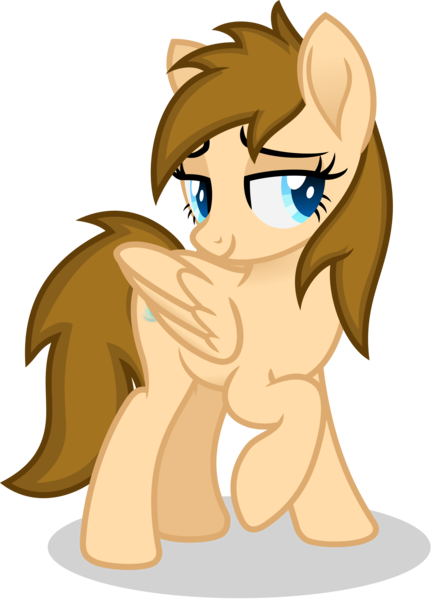 Size: 2609x3617 | Tagged: safe, artist:peahead, derpibooru import, oc, oc:stellar winds, unofficial characters only, pegasus, pony, bedroom eyes, blue eyes, female, folded wings, lewd, lidded eyes, mare, raised hoof, simple background, smiling, solo, transparent background, vector, wings