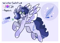 Size: 1776x1269 | Tagged: safe, artist:luqella, derpibooru import, oc, oc:winter solstice (luqella), pegasus, pony, female, mare, reference sheet, solo