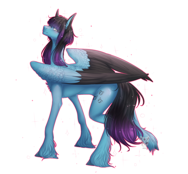 Size: 2056x1908 | Tagged: safe, artist:lastaimin, derpibooru import, oc, oc:despy, pegasus, pony, female, mare, simple background, solo, transparent background, two toned wings, wings