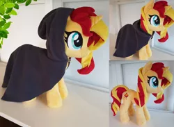 Size: 4072x2980 | Tagged: safe, artist:epicrainbowcrafts, derpibooru import, sunset shimmer, pony, cloak, clothes, irl, photo, plushie, solo