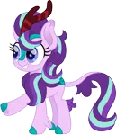 Size: 1299x1500 | Tagged: safe, artist:cloudyglow, derpibooru import, starlight glimmer, kirin, cute, female, glimmerbetes, kirinified, raised hoof, simple background, smiling, solo, species swap, transparent background