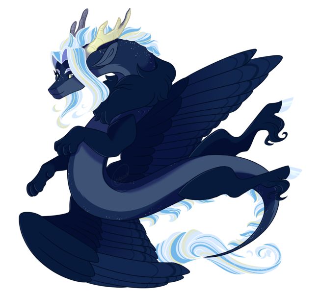 Size: 2500x2300 | Tagged: artist:gigason, derpibooru import, draconequus, high res, hybrid, interspecies offspring, oc, offspring, parent:discord, parent:princess luna, parents:lunacord, safe, simple background, solo, transparent background