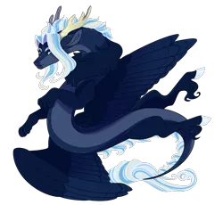 Size: 2500x2300 | Tagged: artist:gigason, derpibooru import, draconequus, high res, hybrid, interspecies offspring, oc, offspring, parent:discord, parent:princess luna, parents:lunacord, safe, simple background, solo, transparent background