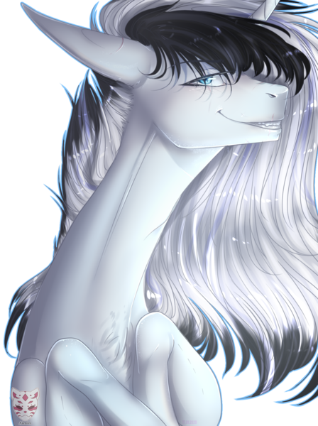 Size: 1200x1608 | Tagged: safe, artist:lastaimin, derpibooru import, oc, oc:caspian, pony, unicorn, bust, male, portrait, simple background, solo, stallion, transparent background