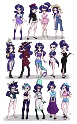 Size: 3644x5847 | Tagged: safe, artist:the-park, derpibooru import, rarity, human, mermaid, best gift ever, equestria girls, friendship university, it isn't the mane thing about you, ppov, rarity investigates, scare master, school daze, simple ways, sleepless in ponyville, sweet and elite, testing testing 1-2-3, the cutie re-mark, the gift of the maud pie, alternate costumes, alternate hairstyle, alternate timeline, ancient wonderbolts uniform, armpits, bandeau, beatnik rarity, belly button, beret, camping outfit, clothes, commonity, converse, costume, denim shorts, detective rarity, disguise, dress, hat, high heels, high res, mermarity, midriff, miniskirt, multeity, night maid rarity, nightmare takeover timeline, outfit catalog, plainity, punk, rarihick, raripunk, shadow spade, shoes, short shirt, shorts, side slit, simple background, skirt, solo, sports bra, sweater, uniform