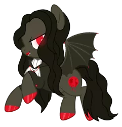 Size: 1345x1393 | Tagged: safe, artist:celestial-rue0w0, artist:holdytussigwpigeon, derpibooru import, oc, oc:mistress blood moon, unofficial characters only, bat pony, pony, base used, bat pony oc, bat wings, clothes, coat, commission, cross, fangs, female, flying, glowing eyes, hoof polish, jewelry, lipstick, mare, necklace, raised hoof, simple background, solo, transparent background, unshorn fetlocks, wings