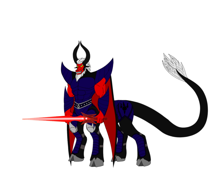 Size: 1557x1280 | Tagged: safe, artist:kahnac, derpibooru import, lord tirek, centaur, season 9, spoiler:s09, armor, cape, clothes, cloven hooves, colored hooves, male, simple background, solo, story included, sword, transparent background, weapon