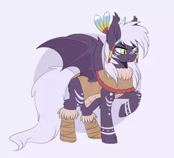 Size: 937x852 | Tagged: source needed, safe, artist:vert_glamis, derpibooru import, oc, oc:calla blossom, unofficial characters only, bat pony, original species, timber pony, timber wolf, heterochromia, male, species swap, tribal, tribal marking