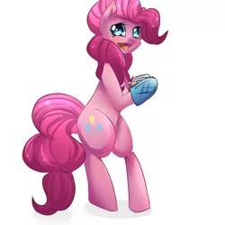 Size: 1000x1000 | Tagged: artist:camellia, bipedal, derpibooru import, oven mitts, pinkie pie, safe, simple background, solo