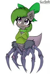 Size: 1188x1762 | Tagged: artist:freefraq, changeling, cute, derpibooru import, monster pony, oc, ocbetes, original species, safe, solo, spider, spiderling, spiderpony, unofficial characters only