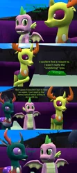 Size: 1920x4320 | Tagged: 3d, artist:papadragon69, bedroom eyes, changedling, changedling brothers, changeling, changeling hive, comic, comic:spike's cyosa, cyoa, derpibooru import, dragon, implied sex, king thorax, male, older, older spike, pharynx, prince pharynx, source filmmaker, spike, suggestive, teenager, teenage spike, thorax, winged spike