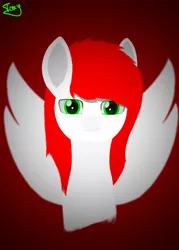 Size: 5000x7000 | Tagged: safe, alternate version, artist:graphictoxin, derpibooru import, oc, oc:daren, oc:graphic toxin, unofficial characters only, pegasus, pony, absurd resolution, bust, cute, glowing eyes, lineless, male, minimalist, modern art, portrait, simple background, solo, stallion, vignette, wings