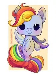 Size: 1024x1366 | Tagged: safe, artist:linvidia, derpibooru import, rainbow dash, seapony (g4), abstract background, cute, dashabetes, female, funko, funko pop!, looking at you, seaponified, seapony rainbow dash, solo, species swap, toy, toy interpretation