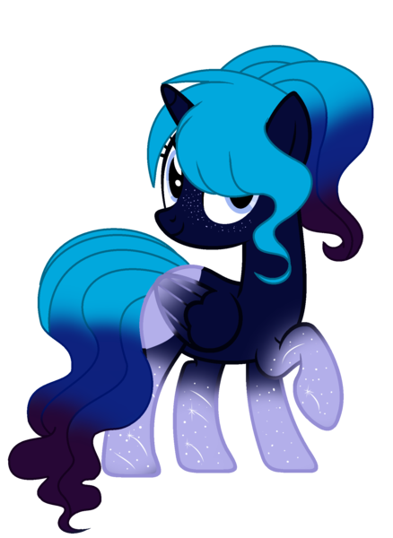 Size: 1577x2161 | Tagged: safe, artist:celestial-rue0w0, artist:pegasski, derpibooru import, oc, oc:midnight stars (ice1517), unofficial characters only, alicorn, pony, alicorn oc, base used, commission, female, freckles, horn, mare, markings, raised hoof, simple background, solo, transparent background, wings