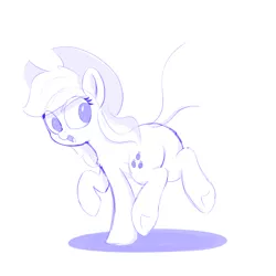 Size: 800x800 | Tagged: safe, artist:php111, derpibooru import, applejack, earth pony, pony, /mlp/, applejack's hat, butt, cowboy hat, cute, female, hat, jackabetes, looking back, mare, monochrome, raised hoof