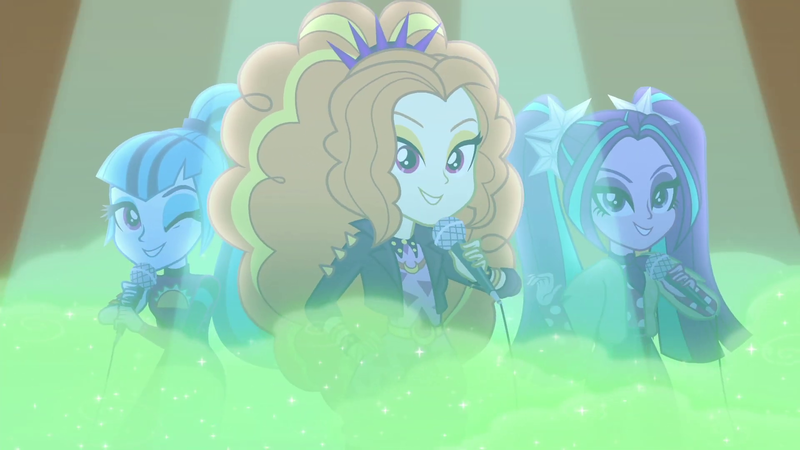 Size: 1920x1080 | Tagged: safe, derpibooru import, screencap, adagio dazzle, aria blaze, sonata dusk, equestria girls, equestria girls series, sunset's backstage pass!, spoiler:eqg series (season 2), one eye closed, the dazzlings, wink