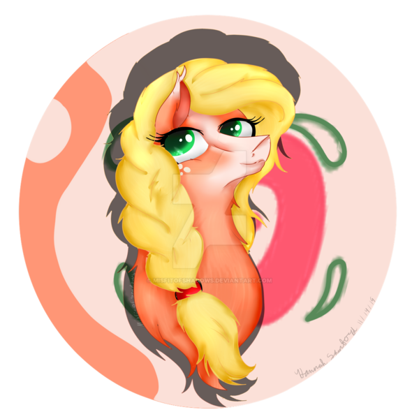 Size: 1920x1920 | Tagged: safe, artist:misfitofshadows, derpibooru import, applejack, earth pony, pony, leak, spoiler:g5, applejack (g5), braid, bust, female, g5, mare, redesign