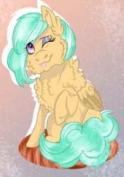 Size: 1641x2335 | Tagged: safe, artist:xxhuntersguardianxx, derpibooru import, oc, oc:mango foalix, unofficial characters only, pegasus, pony, cheek fluff, chest fluff, ear fluff, solo, tongue out