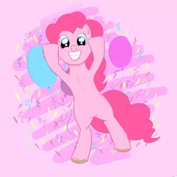 Size: 2000x2000 | Tagged: artist:eternyan, balloon, derpibooru import, happy, pinkie pie, safe, solo