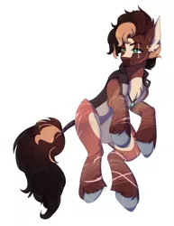 Size: 1280x1656 | Tagged: safe, artist:tigra0118, derpibooru import, oc, pony, commission art, commissions open, eye scar, leonine tail, looking at something, male, my little pony, scar, scared, sitting, solo, unshorn fetlocks