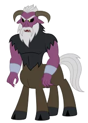 Size: 4405x6114 | Tagged: artist:aleximusprime, beard, centaur, cloven hooves, derpibooru import, facial hair, fiendship is magic, flurry heart's story, height difference, idw, male, safe, sendak the elder, simple background, solo, transparent background, wrist cuffs