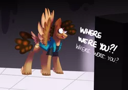 Size: 4092x2893 | Tagged: safe, artist:maximumbark, derpibooru import, oc, oc:lonnie, pegasus, pony, crying, male, solo, stallion