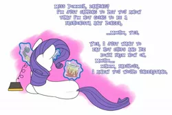 Size: 1800x1200 | Tagged: safe, artist:heir-of-rick, derpibooru import, rarity, pony, unicorn, chips, darling, fabulous, food, implied coco pommel, marshmelodrama, rarity being rarity, telephone, this will end in weight gain