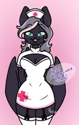 Size: 630x988 | Tagged: anthro, artist needed, breasts, cleavage, derpibooru import, nurse, oc, oc:stacy flower, source needed, suggestive