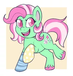 Size: 746x778 | Tagged: safe, artist:lulubell, derpibooru import, minty, pony, my little pony: pony life, clothes, cute, mintabetes, socks, solo, that pony sure does love socks