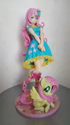 Size: 2304x4096 | Tagged: safe, derpibooru import, kotobukiya, fluttershy, human, pegasus, pony, clothes, dress, figure, figurine, humanized, moe