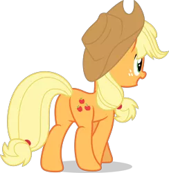Size: 5000x5117 | Tagged: safe, artist:luckreza8, derpibooru import, applejack, earth pony, pony, the beginning of the end, absurd resolution, applejack's hat, butt, cowboy hat, female, hat, mare, plot, simple background, solo, .svg available, transparent background, vector