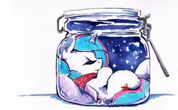 Size: 1600x990 | Tagged: safe, artist:mashiromiku, derpibooru import, oc, oc:mimi, unofficial characters only, pony, unicorn, leaning back, not celestia, pillow, pony in a bottle, solo