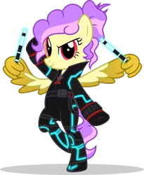 Size: 1280x1562 | Tagged: safe, artist:mlp-trailgrazer, derpibooru import, oc, oc:golden symphony, pegasus, pony, bipedal, black widow (marvel), clothes, cosplay, costume, female, mare, simple background, solo, transparent background, wing hands, wings