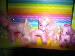 Size: 1280x960 | Tagged: safe, artist:user15432, derpibooru import, pinkie pie, pinkie pie (g3), earth pony, pony, g3, g3.5, g4, generation leap, irl, photo, pony toy, real world, toy