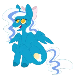 Size: 800x800 | Tagged: alicorn, alicorn oc, artist:iucyfur, bow, commission, derpibooru import, female, hair bow, hopscotch, hopscotch (game), horn, looking up, mare, oc, oc:fleurbelle, safe, wings, ych result, yellow eyes