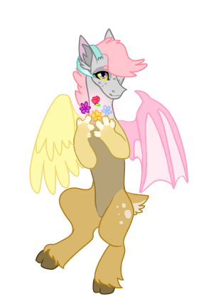 Size: 311x420 | Tagged: artist:koloredkat, derpibooru import, draconequus, draconequus oc, female, hybrid, interspecies offspring, no eris, oc, oc:eris, offspring, parent:discord, parent:fluttershy, parents:discoshy, safe, simple background, solo, transparent background, unofficial characters only, unshorn fetlocks