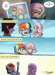 Size: 2978x4096 | Tagged: album, artist:ringteam, child, comic:a certain confession, derpibooru import, female, filly, filly fluttershy, filly rainbow dash, fluttershy, human, humanized, picture, rainbow dash, safe, speech bubble, younger