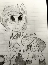 Size: 1280x1707 | Tagged: artist:biergarten13, derpibooru import, enlisted, fallout equestria: worldwar, lined paper, oc, safe, side character, solo, traditional art, unofficial characters only