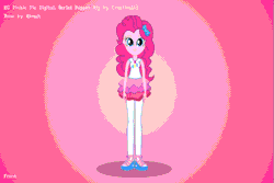 Size: 1667x1111 | Tagged: safe, artist:creativeli3, derpibooru import, pinkie pie, equestria girls, equestria girls series, adobe animate, adobe flash, animated, gif, puppet rig, rotating, solo, you spin me right round