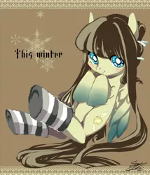 Size: 600x700 | Tagged: artist:soukitsubasa, clothes, cute, derpibooru import, oc, safe, socks, solo, striped socks, unofficial characters only
