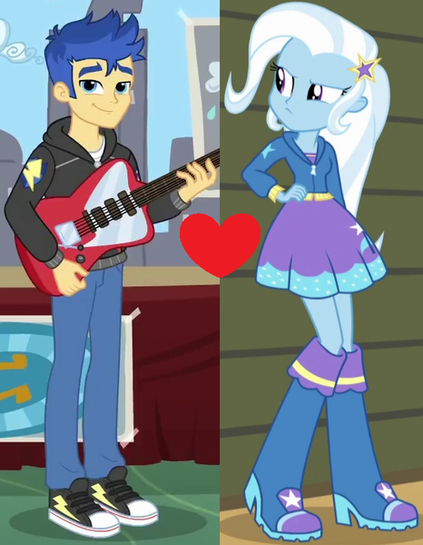 Size: 614x790 | Tagged: safe, derpibooru import, edit, edited screencap, screencap, flash sentry, trixie, best trends forever, equestria girls, equestria girls series, rainbow rocks, cropped, female, male, sentrixie, shipping, shipping domino, straight