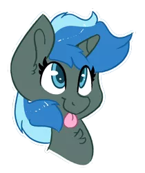 Size: 1149x1367 | Tagged: safe, artist:northwindsmlp, derpibooru import, oc, oc:bluesky, pony, unicorn, bust, female, mare, portrait, simple background, solo, tongue out, transparent background