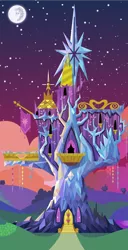 Size: 1751x3423 | Tagged: artist:speedox12, background, castle, crystal castle, derpibooru import, flag, full moon, mare in the moon, moon, night, no pony, safe, stars, twilight's castle, vector
